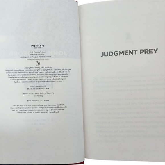 Judgement Prey Novel John Sanford Hardcover Murder Mystery Crime Thriller - Picture 4 of 12